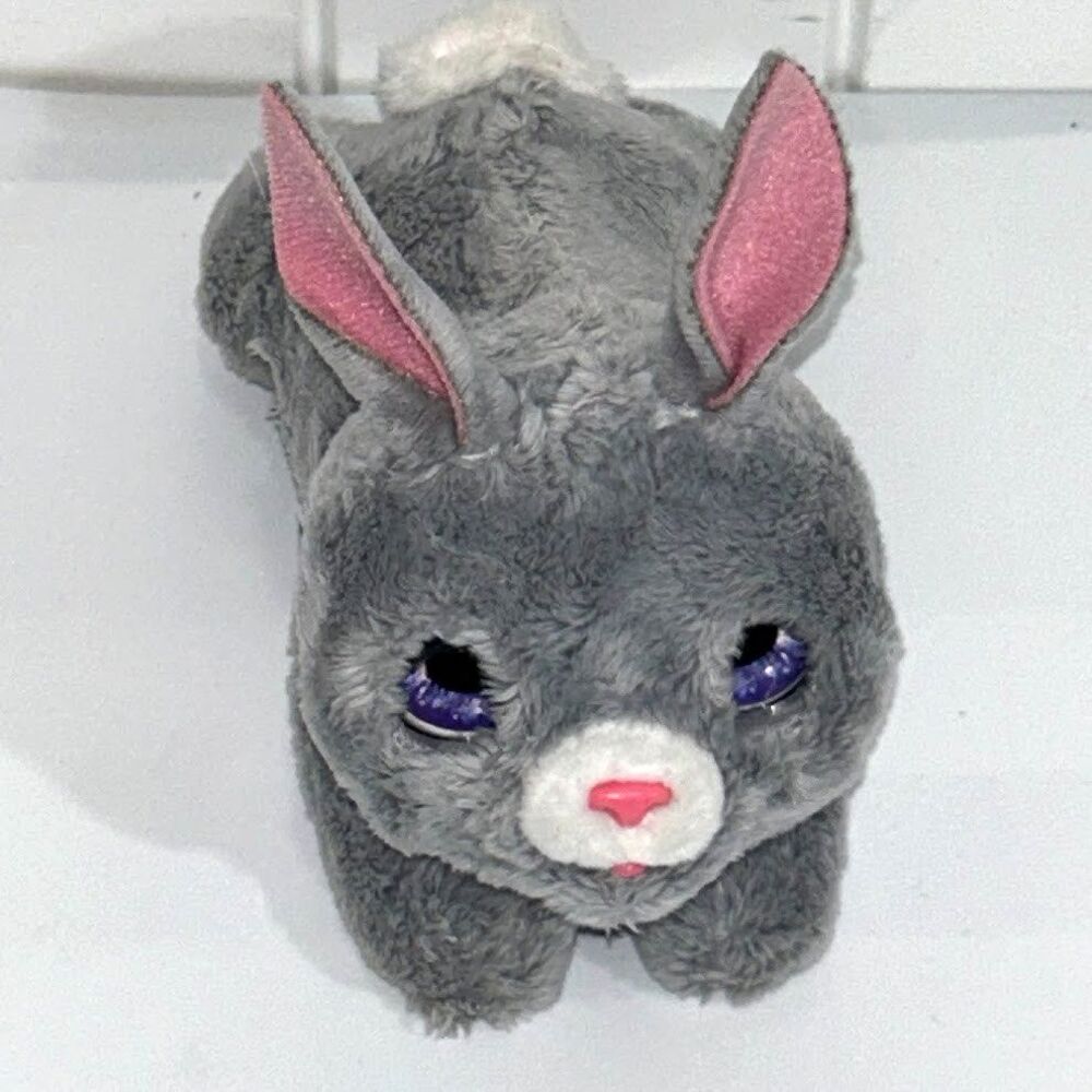 Furreal Gray Bunny Toy Animated Interactive toy Tested Works 7”